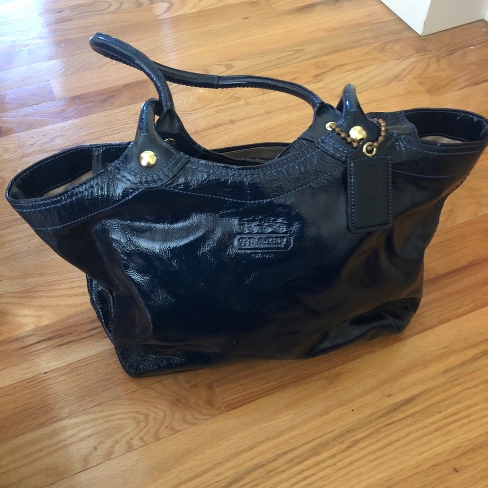 Coach patent leather tote